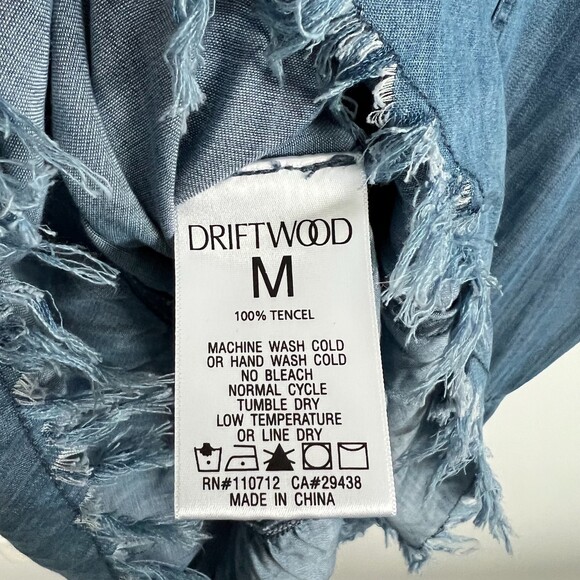 NWT Driftwood Shaye Chambray Embroidered Dress Tunic Sz M - Picture 7 of 10